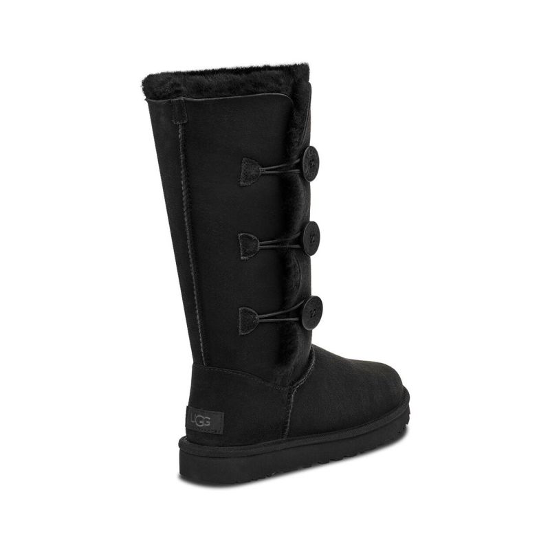 UGG Bailey Button Triplet II Black Sheepskin Upper Treadlite Outsole Women Tall Boots 1016227