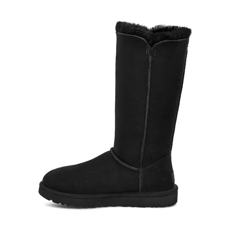 UGG Bailey Button Triplet II Black Sheepskin Upper Treadlite Outsole Women Tall Boots 1016227