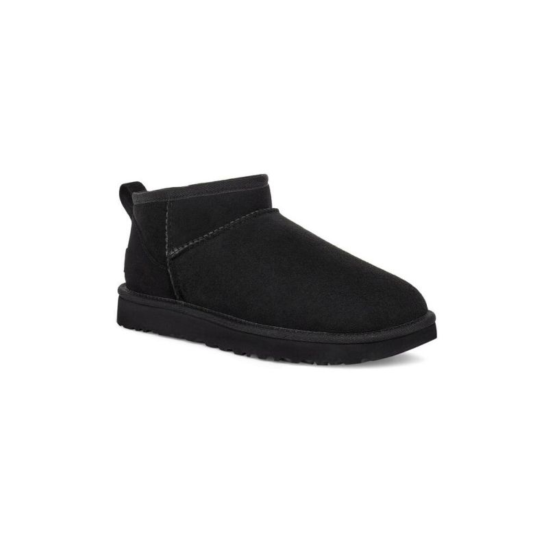 UGG Classic Ultra Mini Nero Pelle di Pecora Unisex Stivali da Neve Bassi 1116109