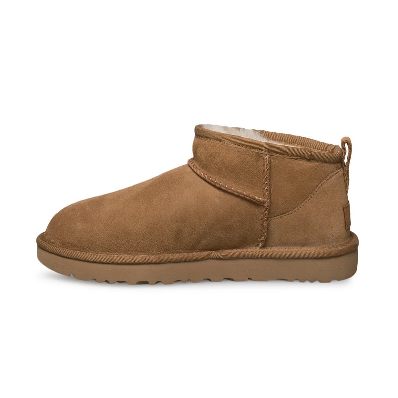 UGG Classic Ultra Mini Castagna Pelle di Pecora Stivali da Neve Bassi da Donna 1116109