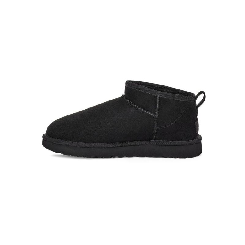 UGG Classic Ultra Mini Nero Pelle di Pecora Unisex Stivali da Neve Bassi 1116109
