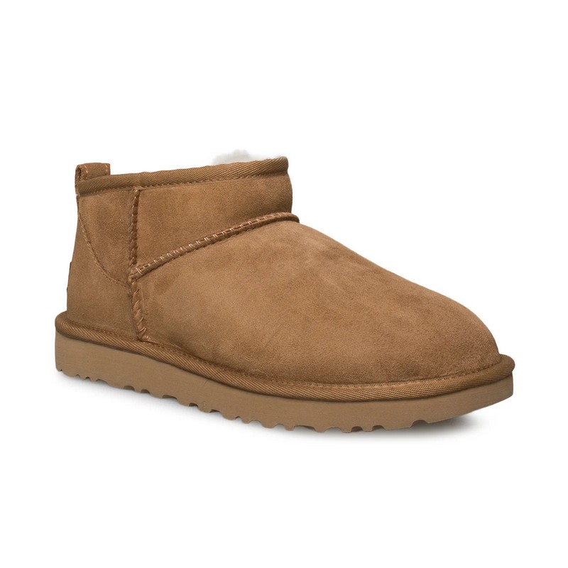 UGG Classic Ultra Mini Chestnut Sheepskin Unisex Low Snow Boots 1116109