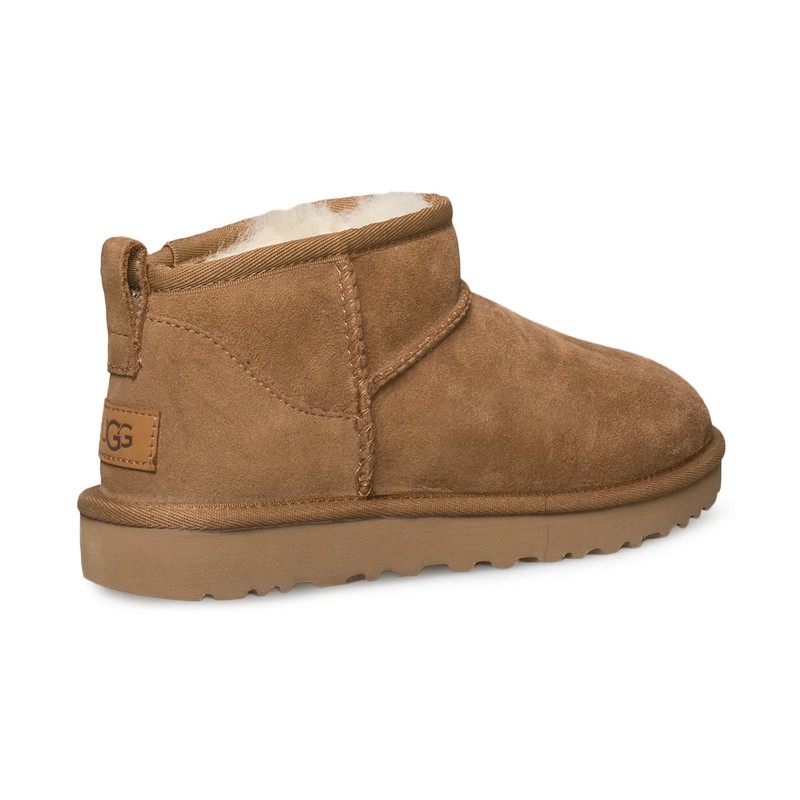 UGG Classic Ultra Mini Castagna Pelle di Pecora Stivali da Neve Bassi da Donna 1116109