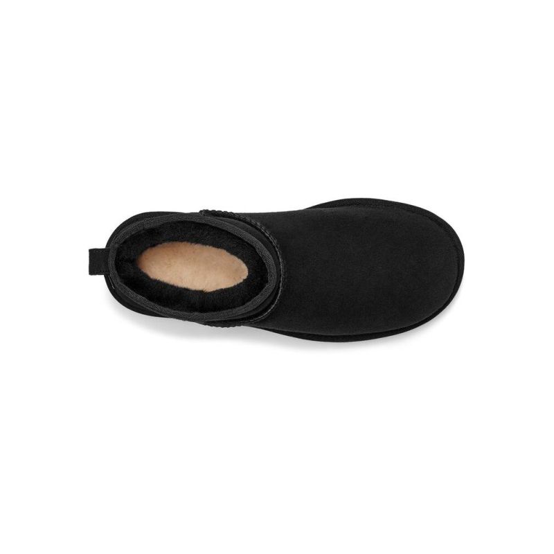 UGG Classic Ultra Mini Nero Pelle di Pecora Unisex Stivali da Neve Bassi 1116109
