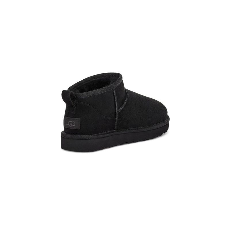 UGG Classic Ultra Mini Nero Pelle di Pecora Unisex Stivali da Neve Bassi 1116109