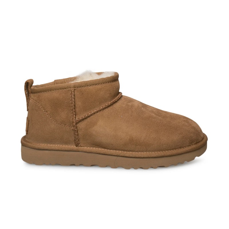 UGG Classic Ultra Mini Chestnut Sheepskin Unisex Low Snow Boots 1116109