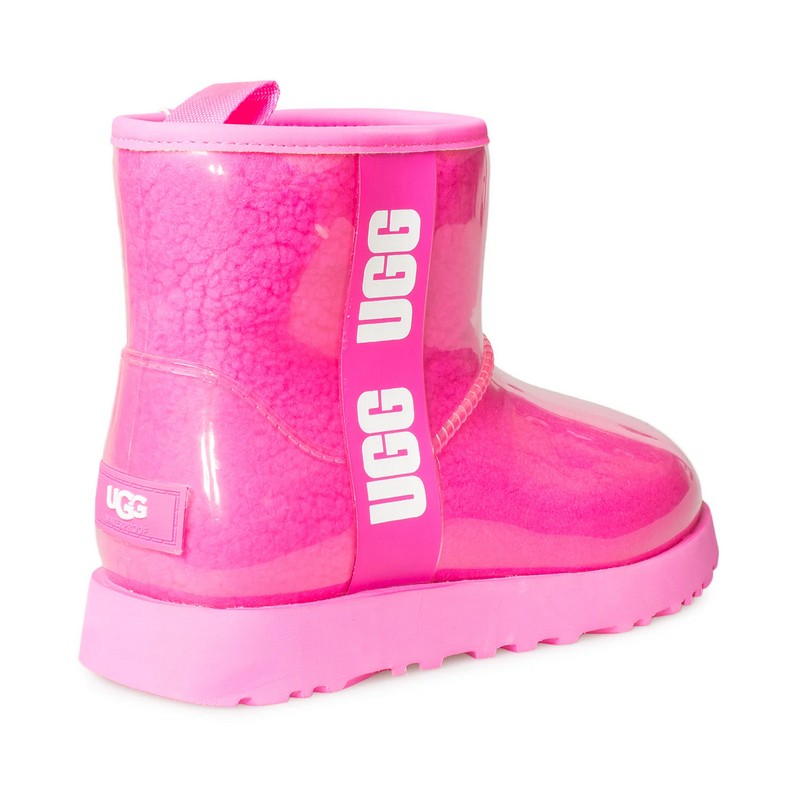 UGG Classic Clear Mini Warm Rock Rose Wool Lining TPU Upper Women Snow Boots 1113190
