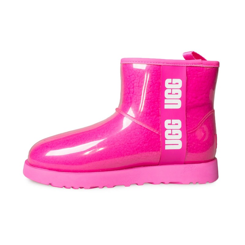 UGG Classic Clear Mini Warm Rock Rose Wool Lining TPU Upper Women Snow Boots 1113190