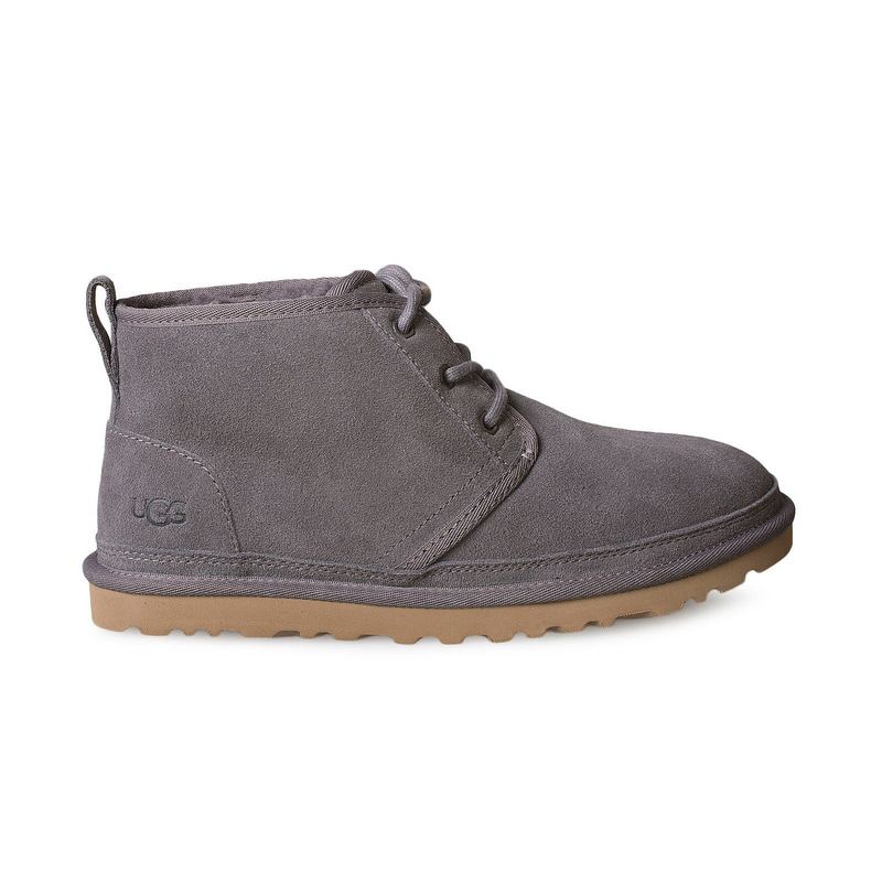 UGG Neumel Iconic Grey Suede Wool Lining Unisex Chukka Boots 3236