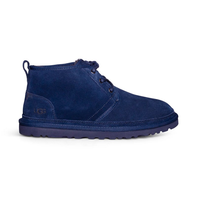 UGG Neumel Iconic Deep Ocean Suede Wool Lining Unisex Chukka Boots 3236