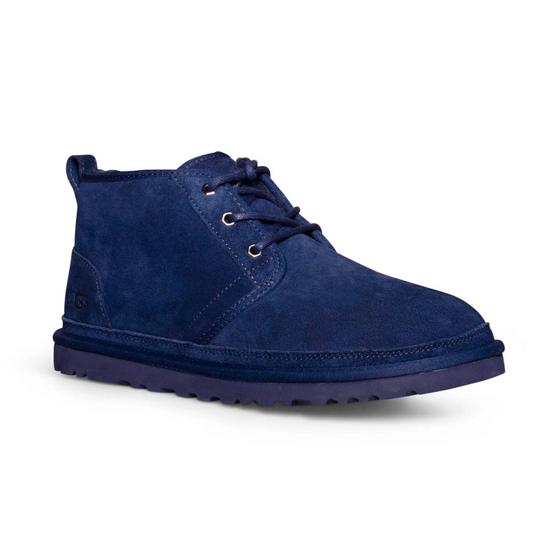 UGG Neumel Iconic Deep Ocean Suede Wool Lining Unisex Chukka Boots 3236