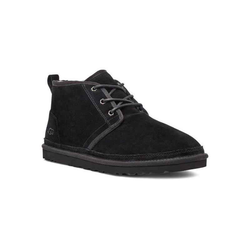 UGG Neumel Iconic Black Suede Wool Lining Unisex Chukka Boots 3236