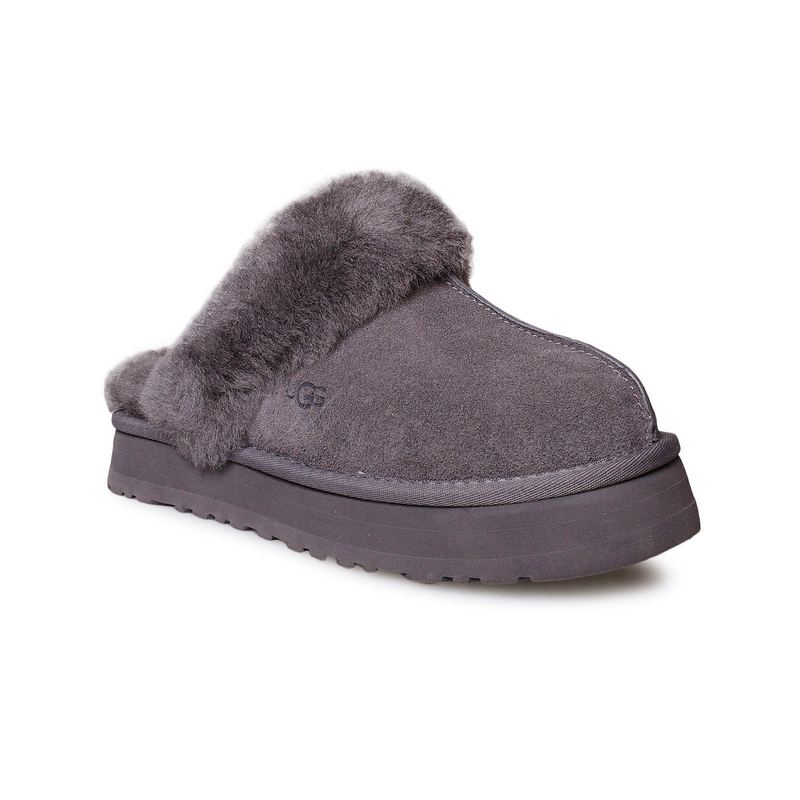 UGG Disquette Hot Grey Suede Women's Slippers 1122550