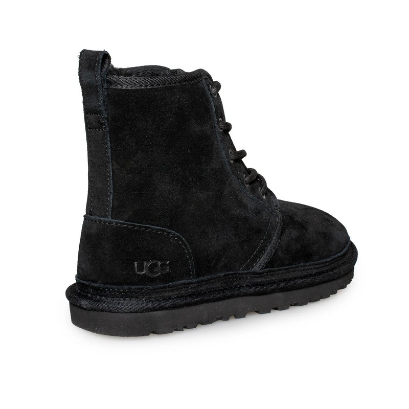 UGG Neumel High Moc Stivali Chukka da Uomo in Pelle Scamosciata Nera Fodera in Lana 194715675254