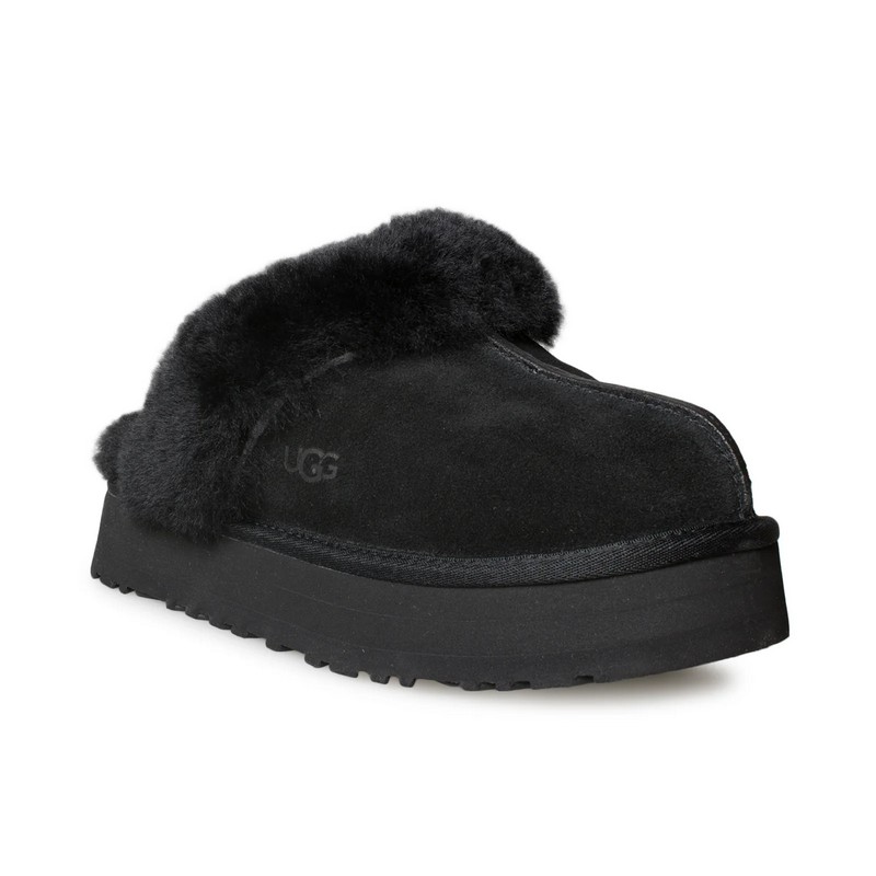 UGG Disquette Hot Black Suede Women's Slippers 1122550