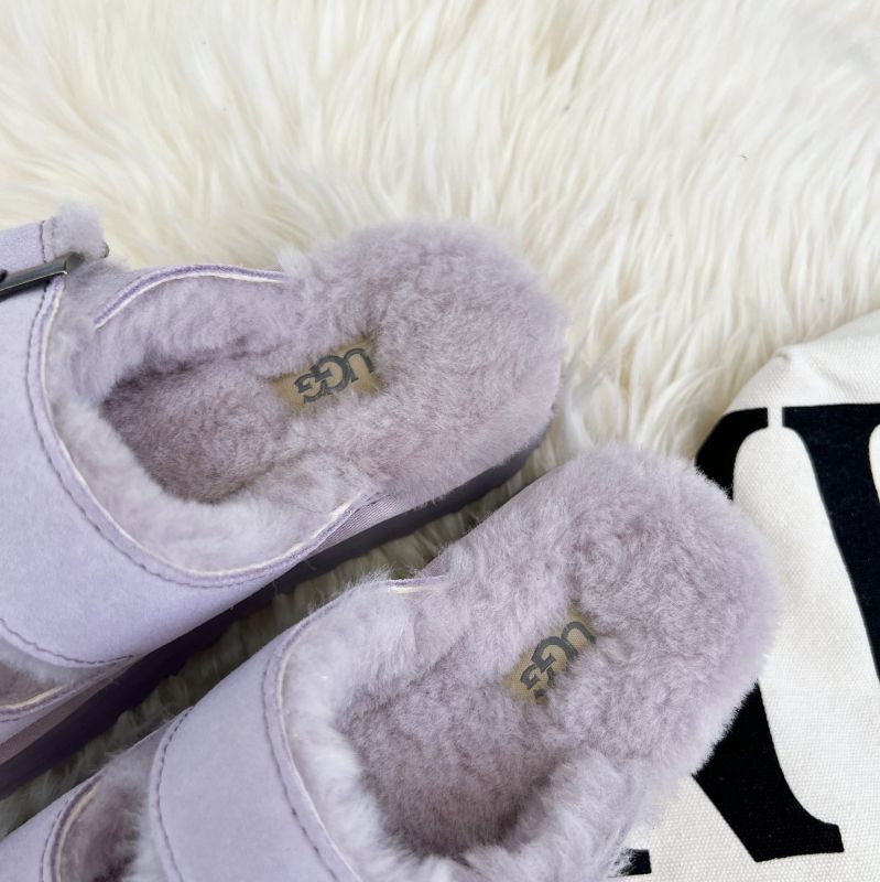 UGG Fluff Two-strap 2022 Purple Suede Women's Slide Sandals