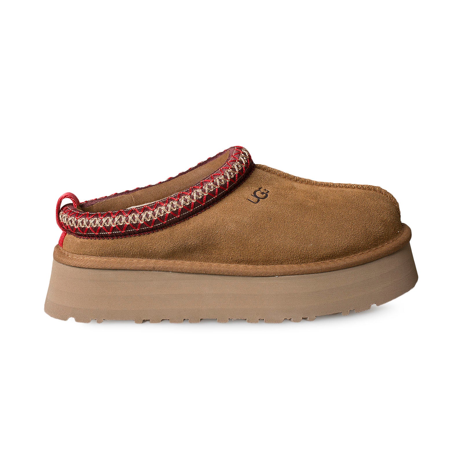UGG Tazz Hot Chestnut Suede Women Platform Slide Slippers 1122553