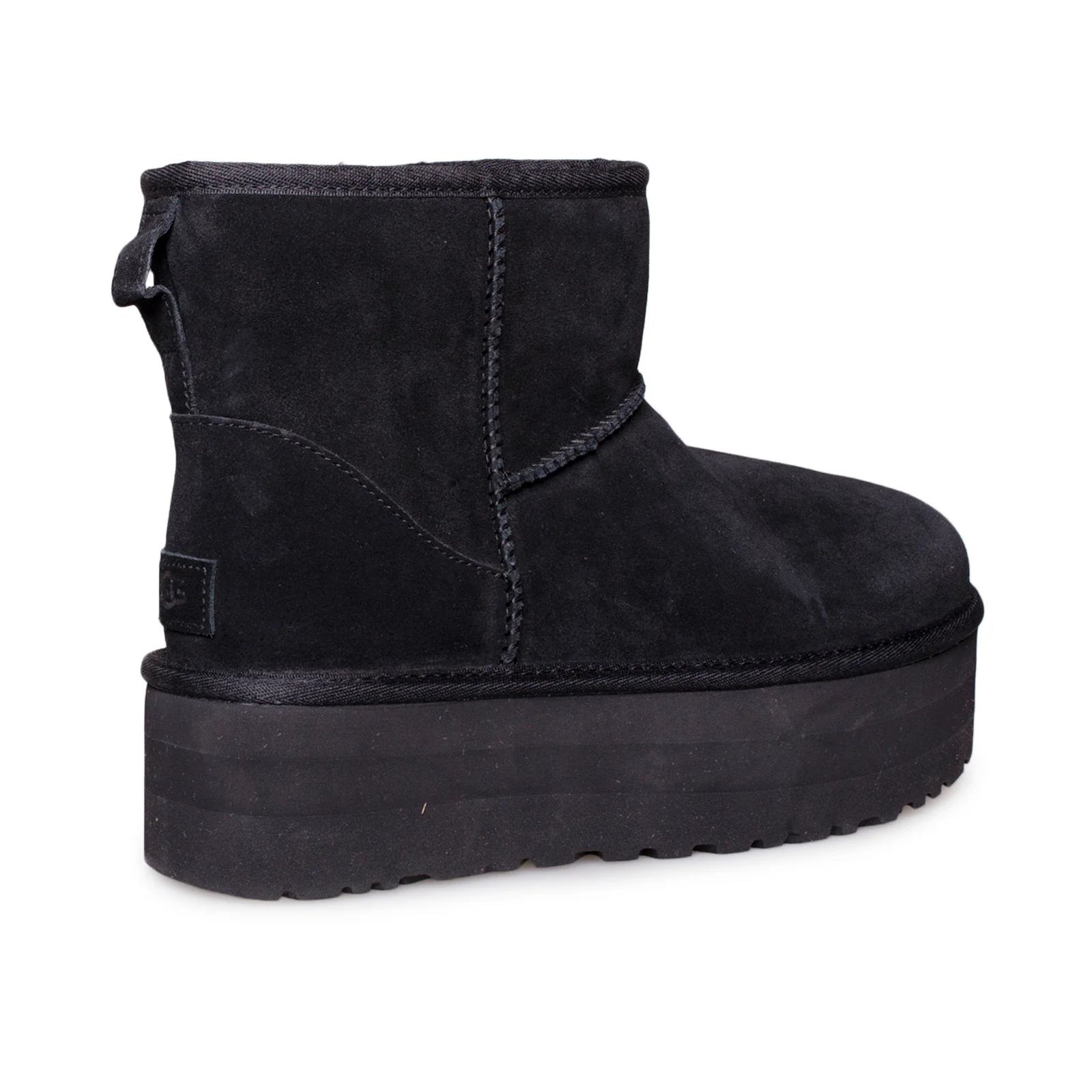 Botas de plataforma femininas UGG Classic Mini Feminine Black Suede 1134991