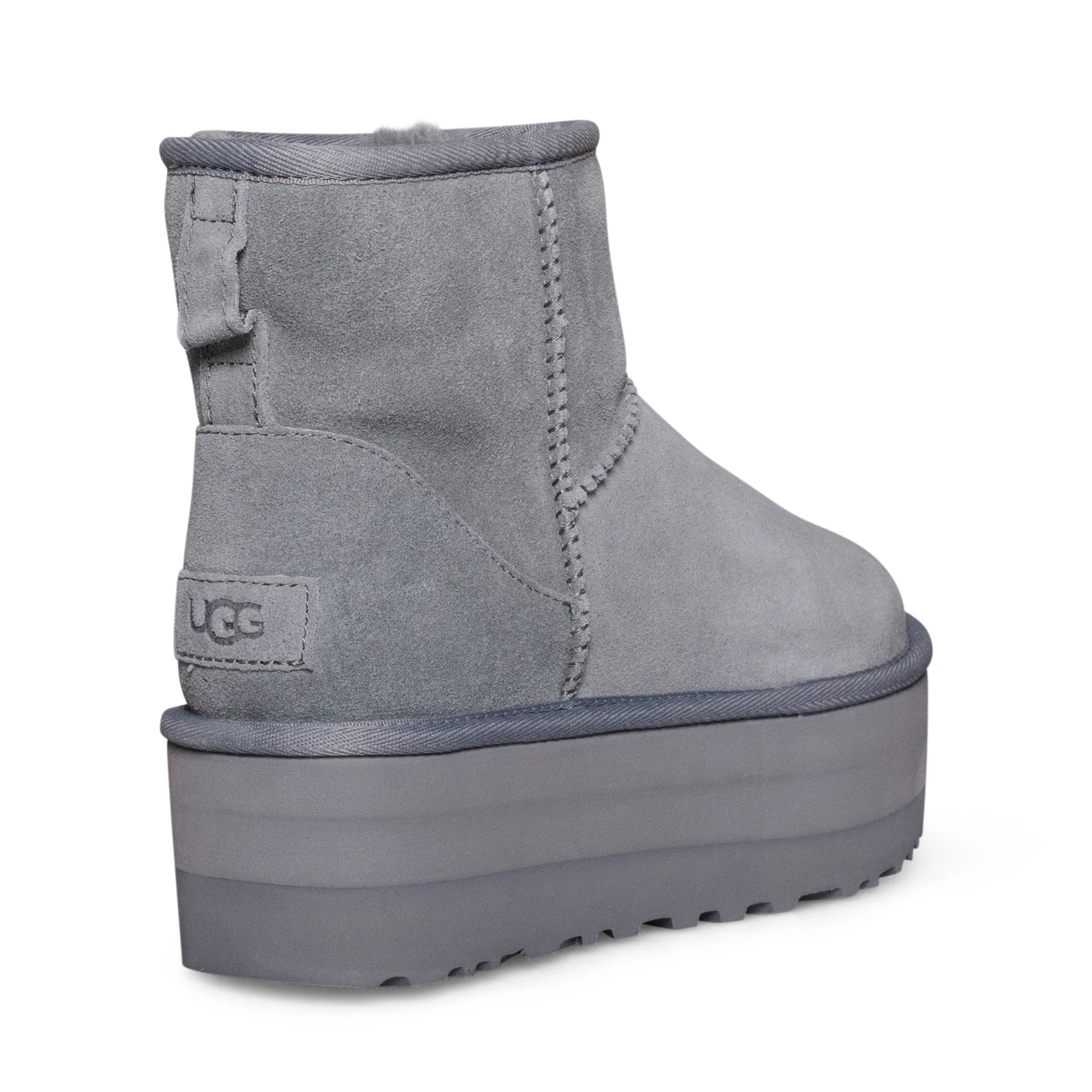 Botas de plataforma femininas UGG Classic Mini Feminine Grey Suede 1134991