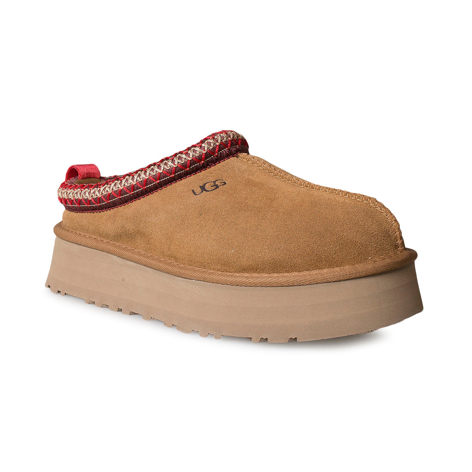 UGG Tazz Hot Chestnut Suede Women Platform Slide Slippers 1122553