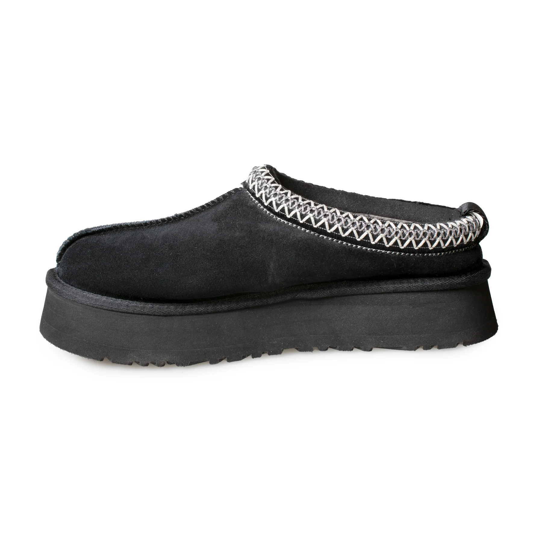 UGG Tazz Hot Black Suede Women Platform Slide Slippers 1122553