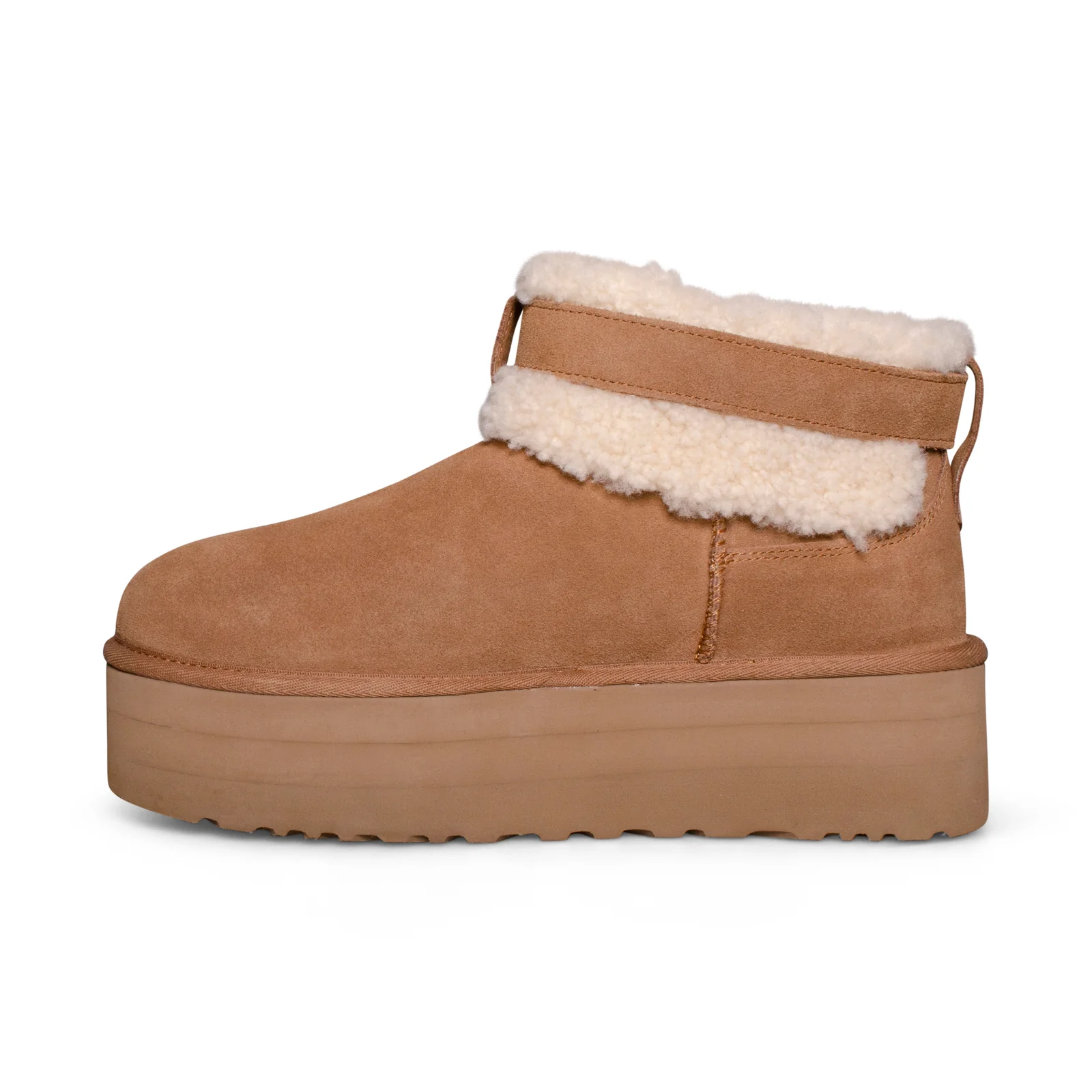 UGG Classic Ultra Mini Belted Roller Chestnut Suede Women Platform Snow Boots 196565776365