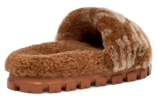 UGG Cozetta Hot Logo Brown Sheepskin Women Slide Slippers 1148770