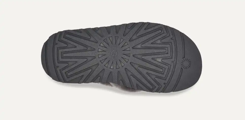 UGG Disco Cross Slide Fashion Grey Sheepskin Women Platform Casual Slippers 1121550