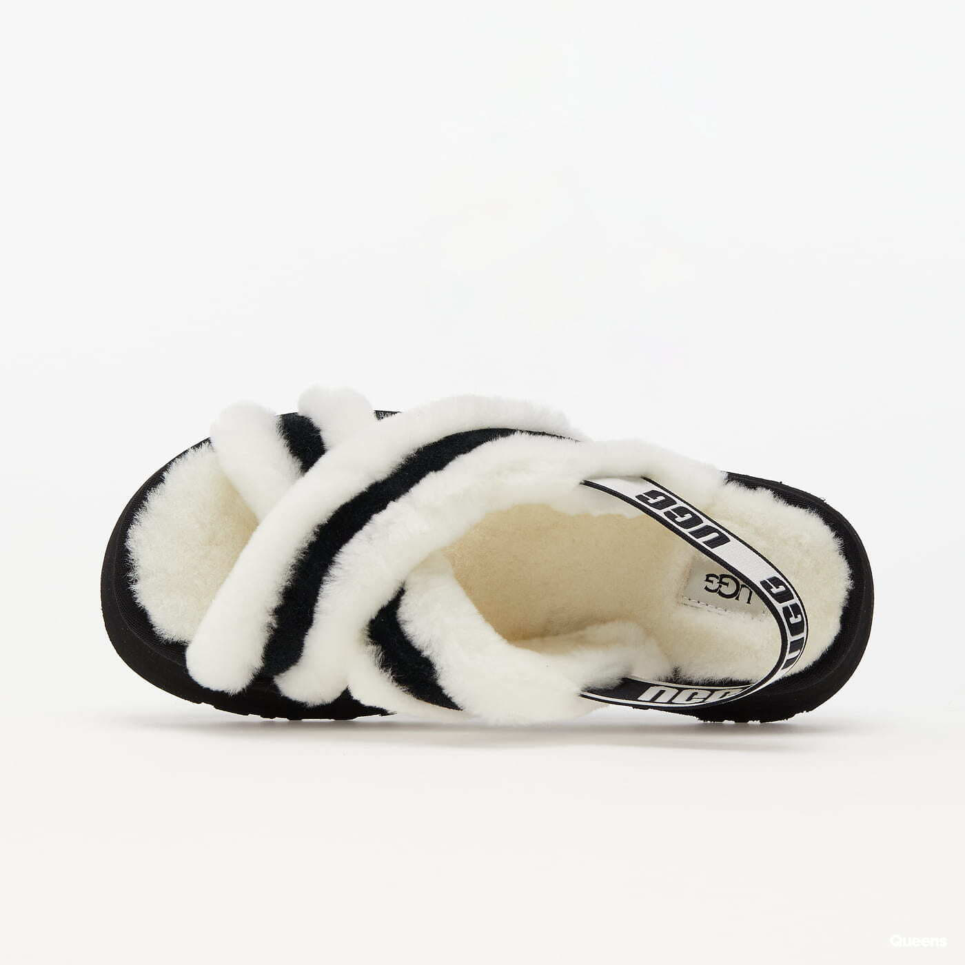 UGG Disco Cross Slide Fashion White Sheepskin Women Platform Casual Slippers 1121550