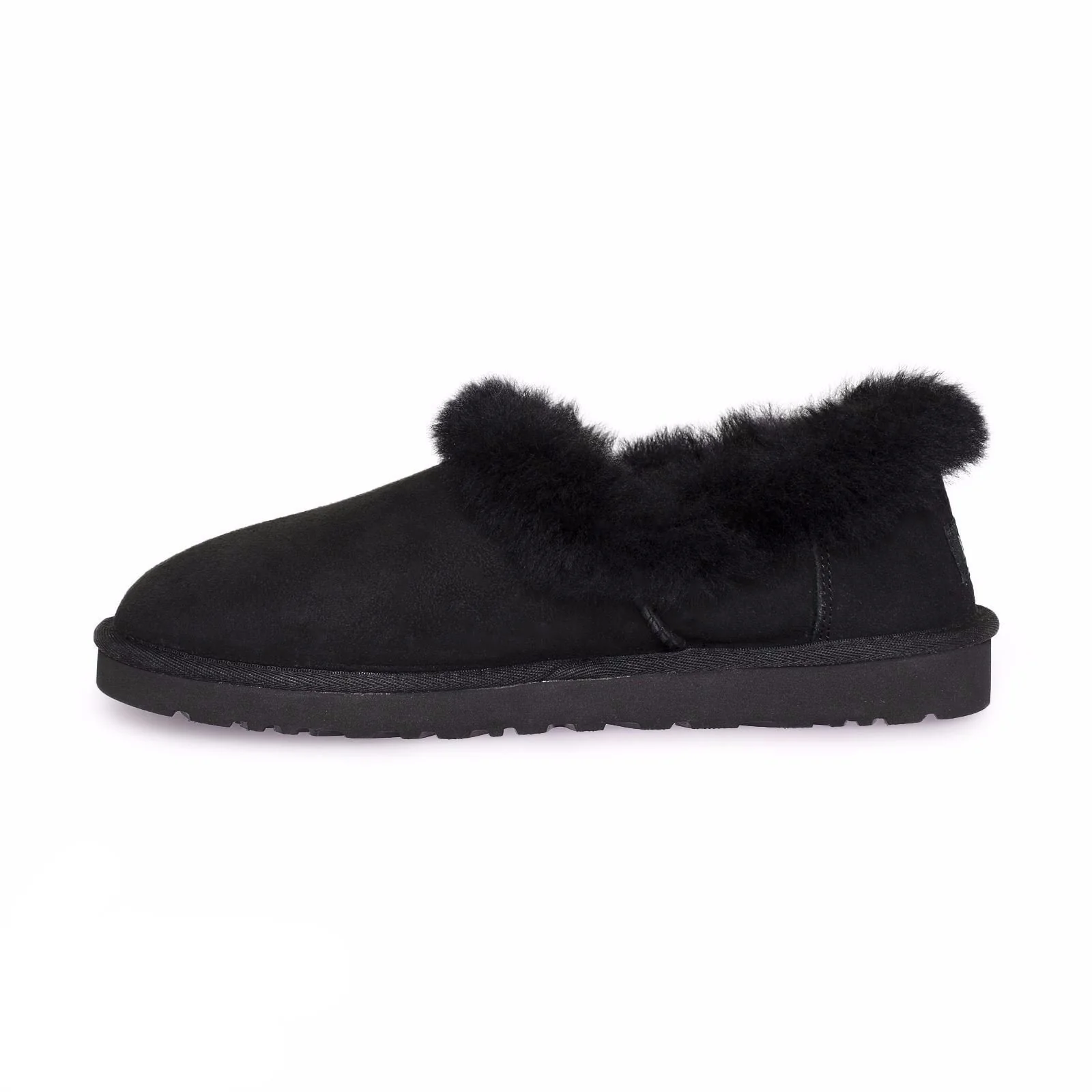 UGG Nita Slim Black Suede Women Moccasin Slippers 1119002