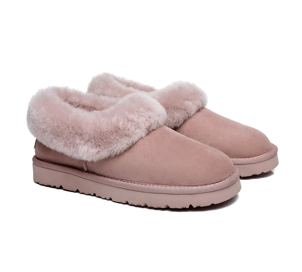UGG Nita Slim Down Pink Suede Women Moccasin Slippers 1119002