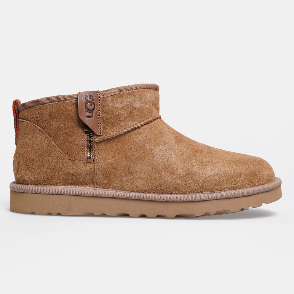 UGG Classic Ultra Mini Zip Chestnut Suede Men Snow Boots 196565654953(1143984)