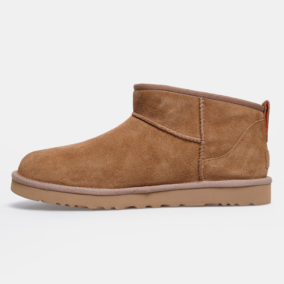 UGG Classic Ultra Mini Zip Chestnut Suede Men Snow Boots 196565654953(1143984)