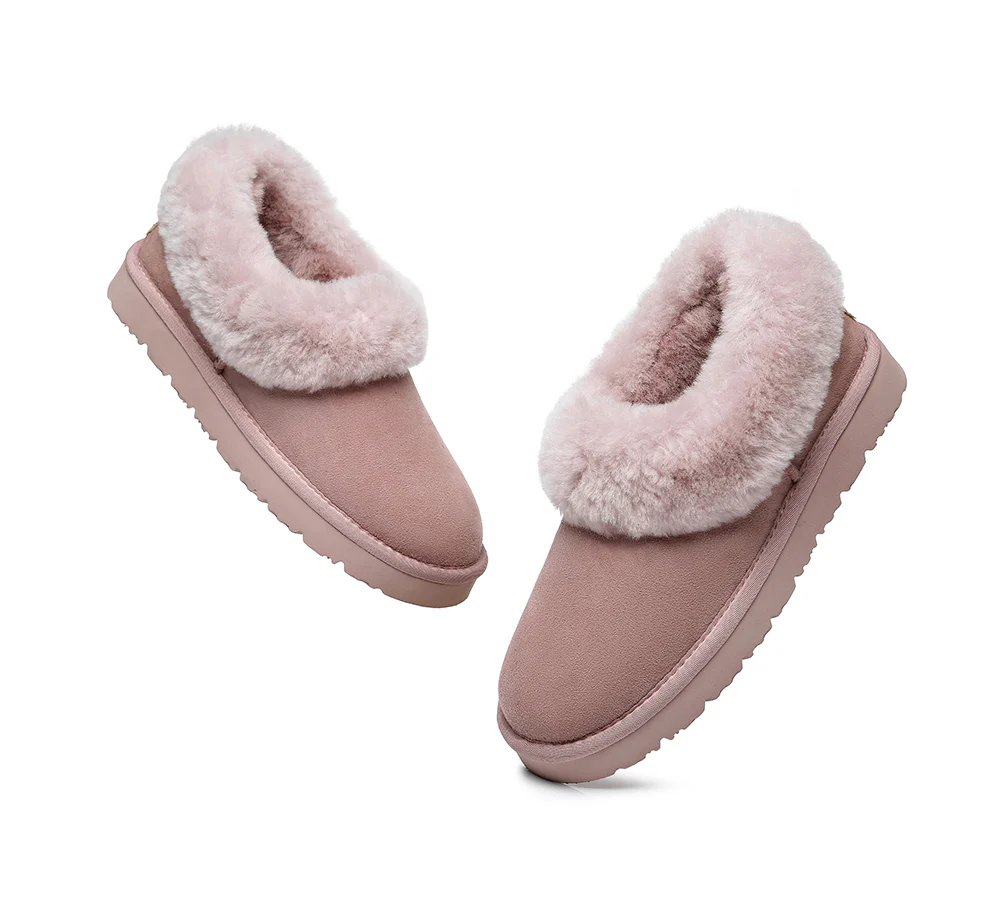 UGG Nita Slim Down Pink Suede Women Moccasin Slippers 1119002