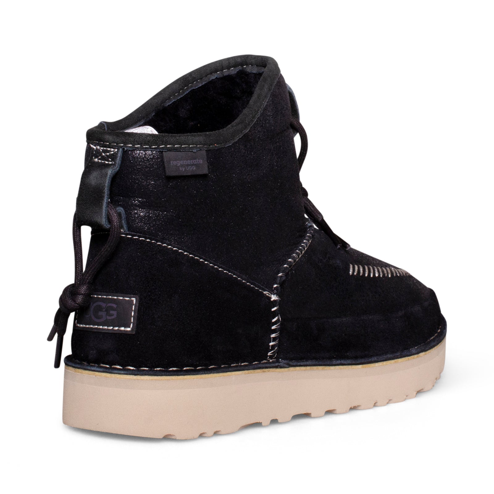 UGG Campfire Crafted Regenerate Fashion Botas de neve unissex de camurça preta 1144017