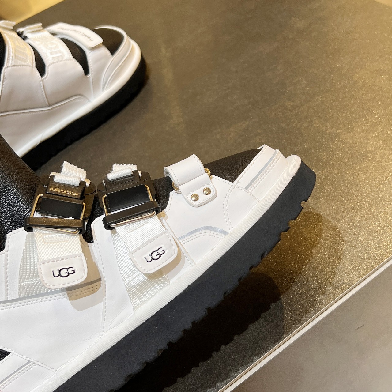 UGG X Feng Chen Wang Limited Black White Leather Women Ankle Boots 1143310