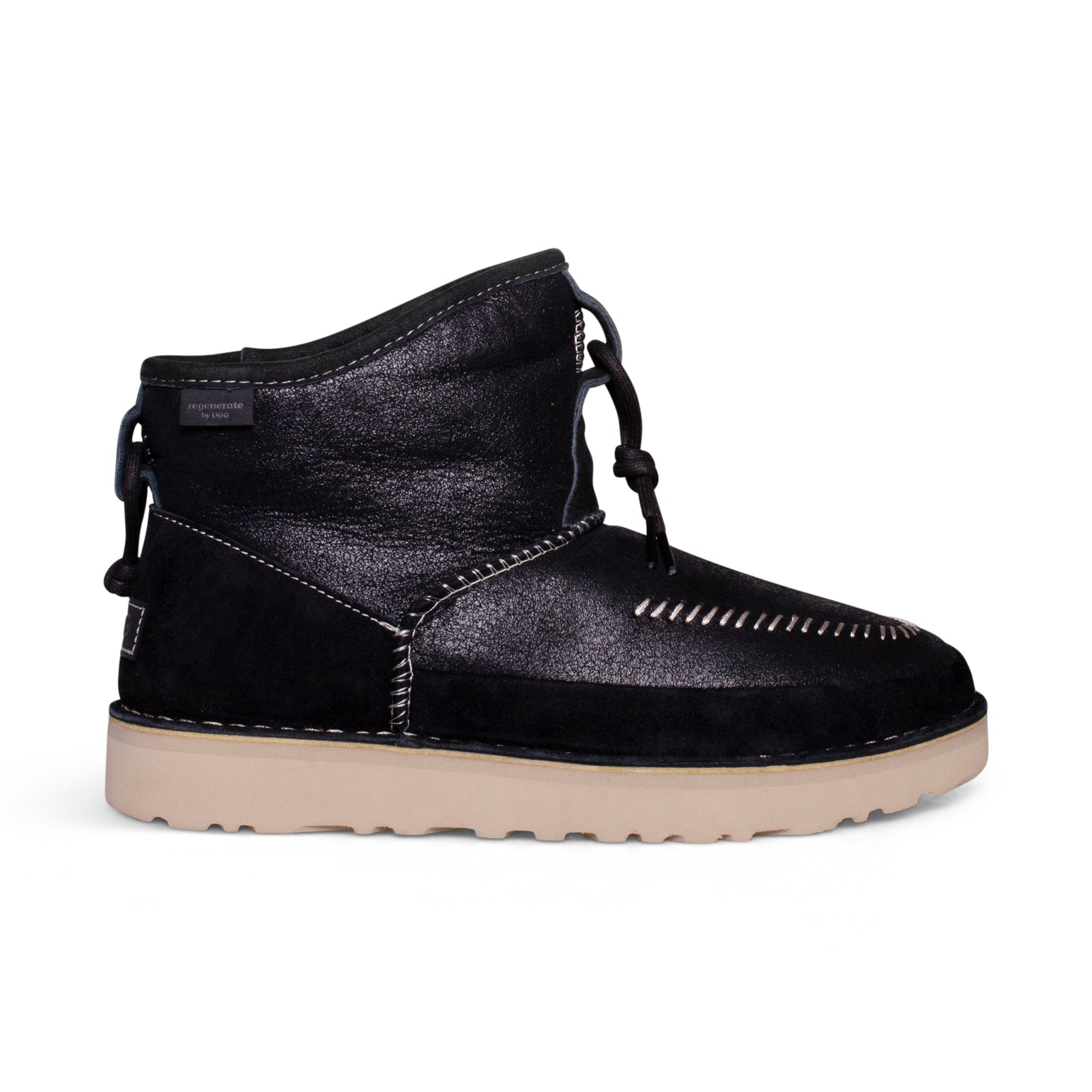 UGG Campfire Crafted Regenerate Fashion Botas de neve unissex de camurça preta 1144017