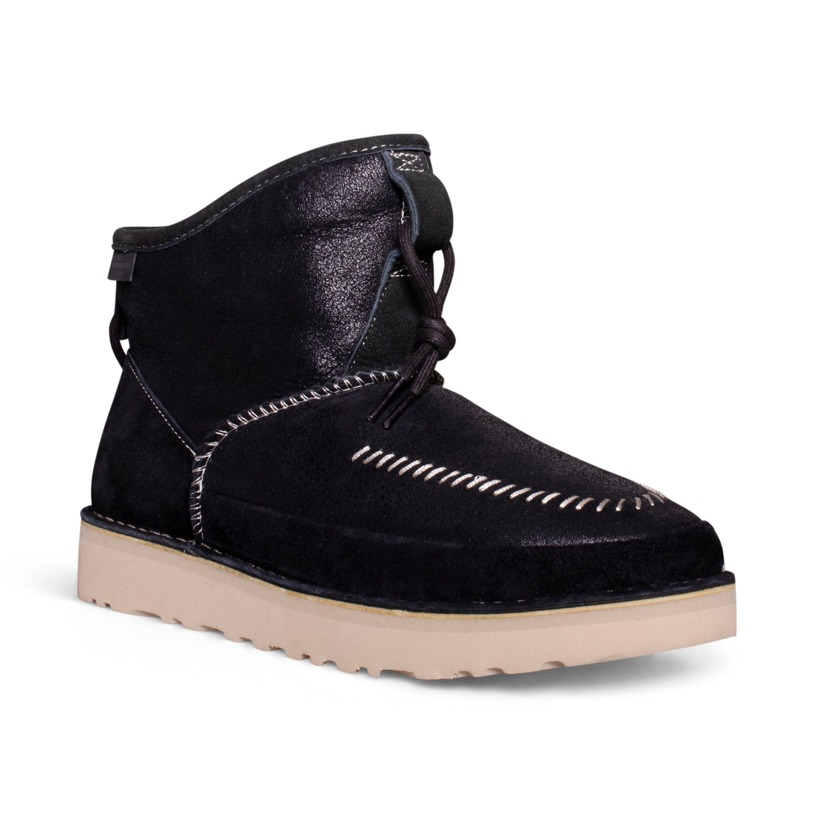 UGG Campfire Crafted Regenerate Fashion Botas de neve unissex de camurça preta 1144017