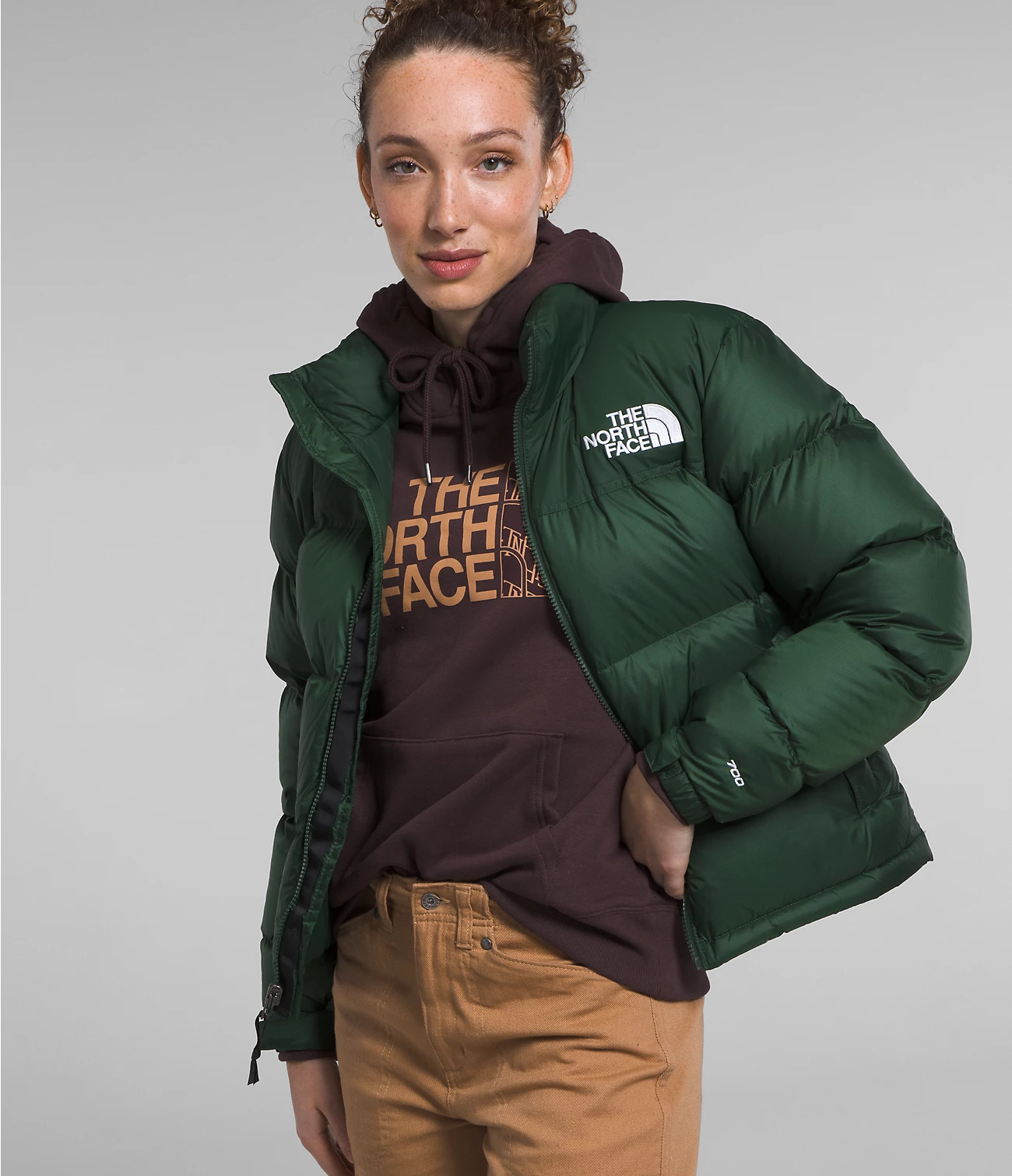 The North Face 1996 Retro Nuptse Hot Green Goose Down Women Down Jacket Nf0a3xeo