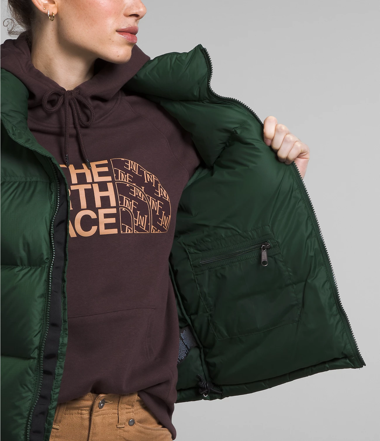 The North Face 1996 Retro Nuptse Hot Green Goose Down Women Down Jacket Nf0a3xeo