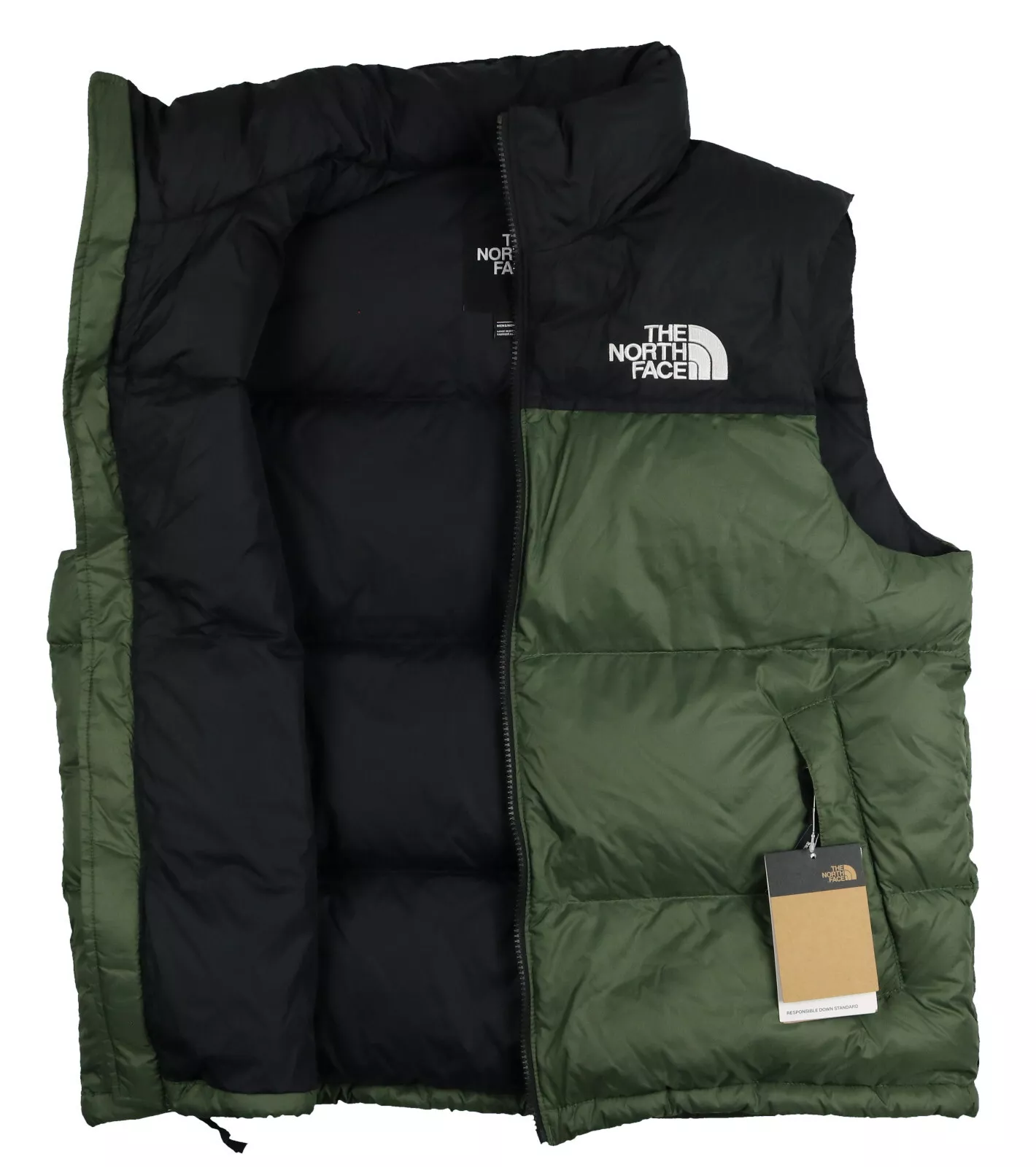 The North Face 1996 Retro Nuptse Dark Green Goose Down Men Down Vest Nf0a3jqq