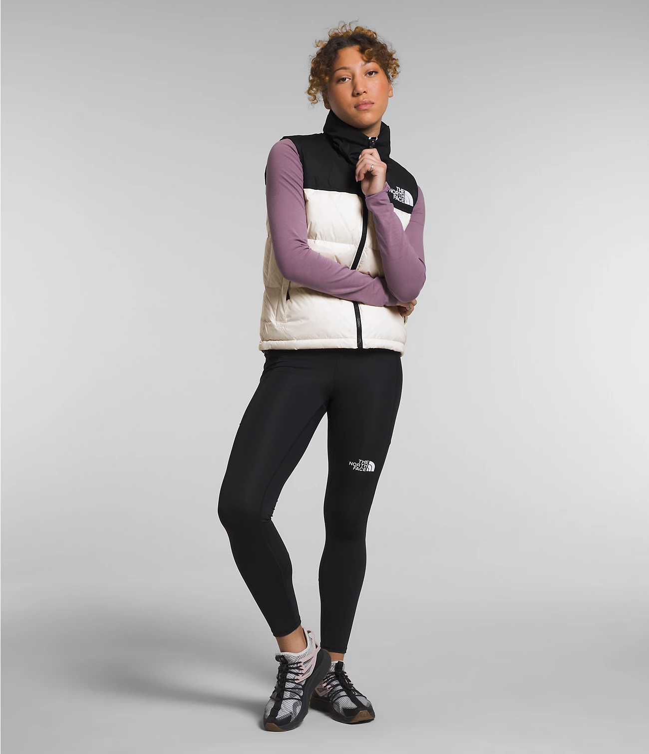 The North Face 1996 Retro Nuptse Hot White Black Goose Down Women Down Vest Nf0a3xep