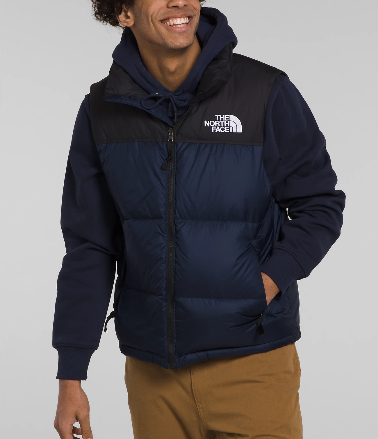 The North Face 1996 Retro Nuptse Navy Blue Goose Down Colete Masculino Down Nf0a3jqq