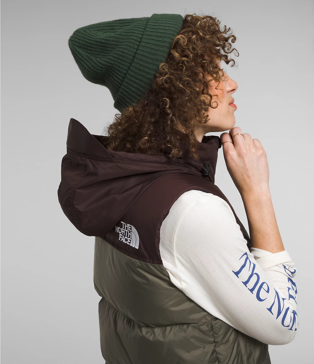 The North Face 1996 Retro Nuptse Hot Green Brown Goose Down Women Down Vest Nf0a3xep