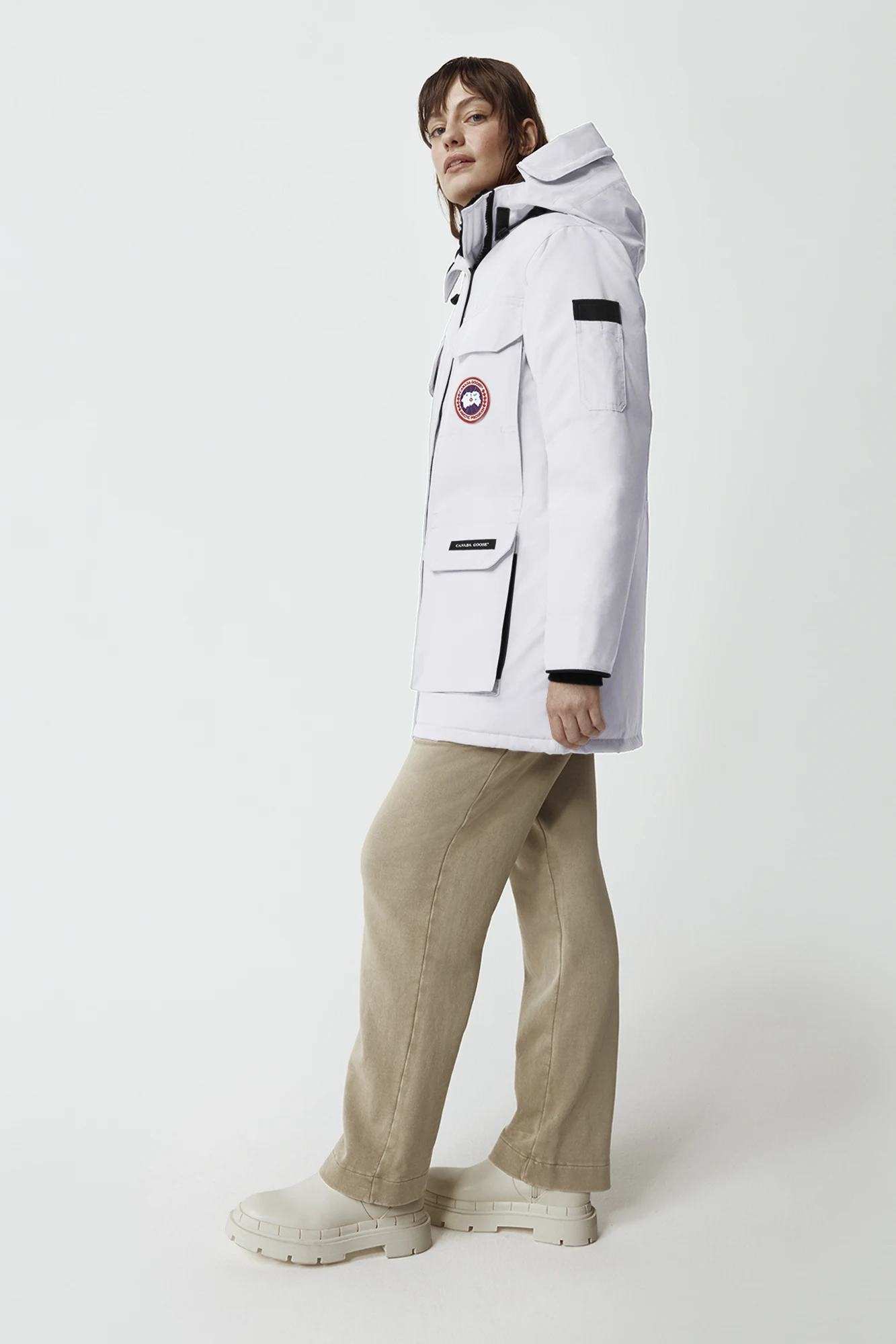 Canada Goose Expedition Hot Hooded White Duck Down Women Parka 4660L