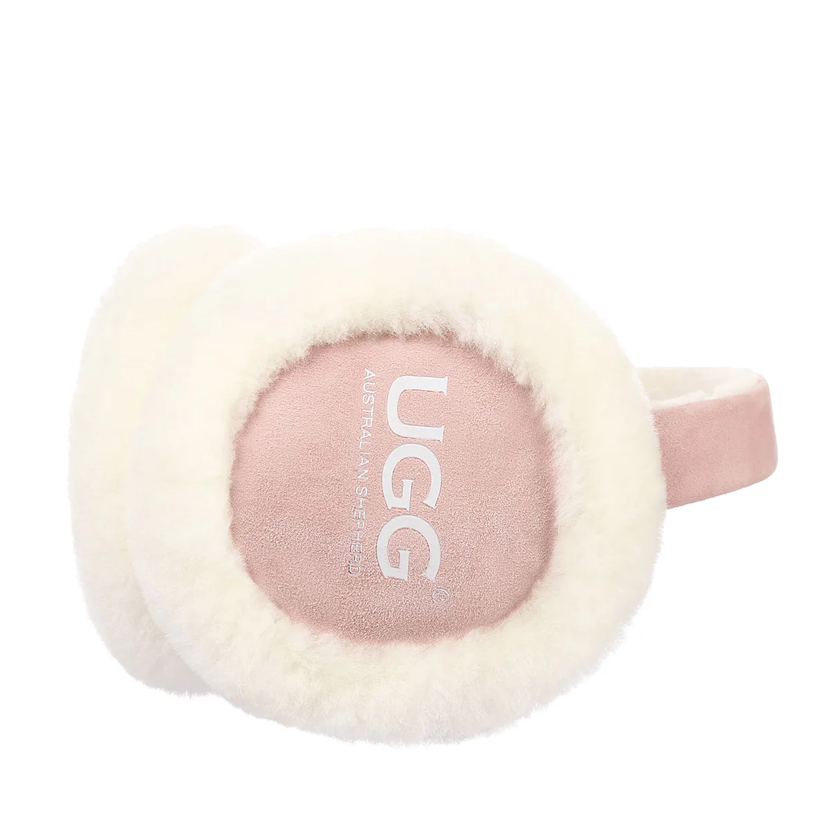 UGG Classic Fashion Embroidery  Pink Sheepskin Women Adjustable Earmuff 20955S