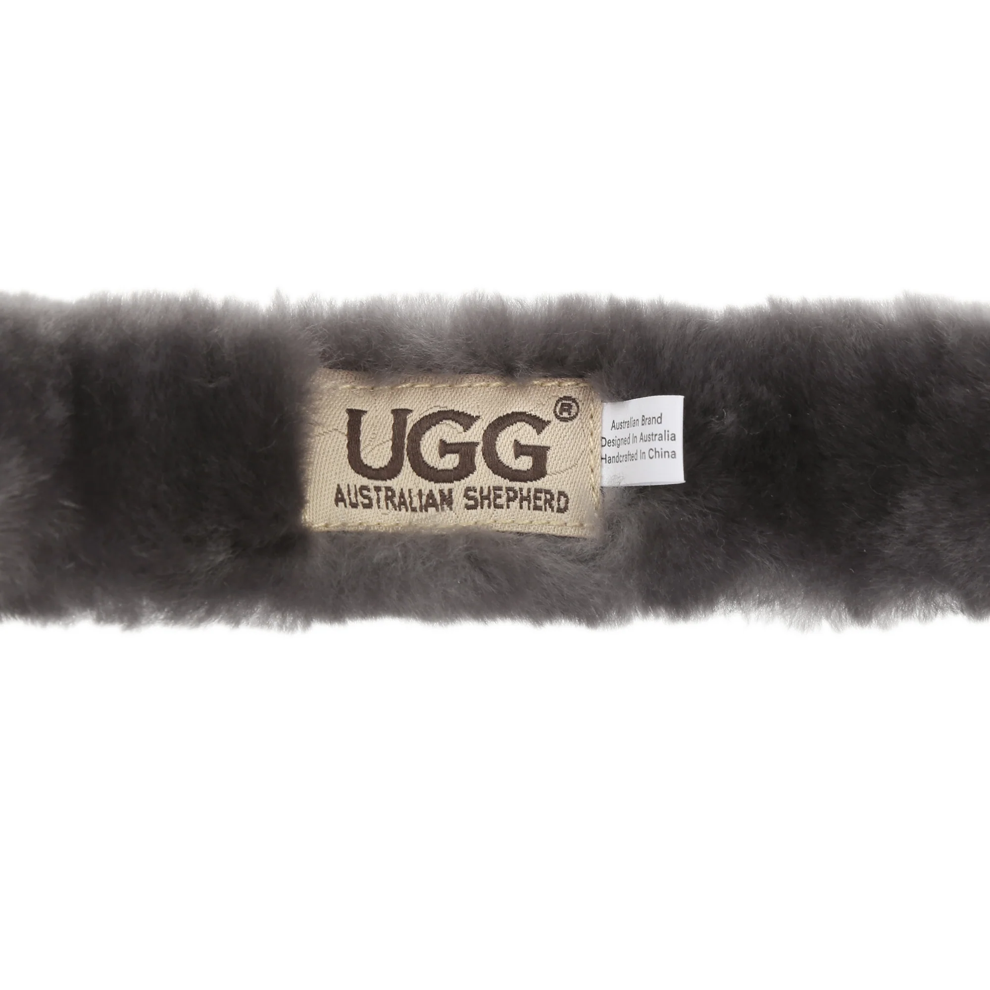 UGG Classic Fashion Embroidery  Grey Sheepskin Women Adjustable Earmuff 20955S
