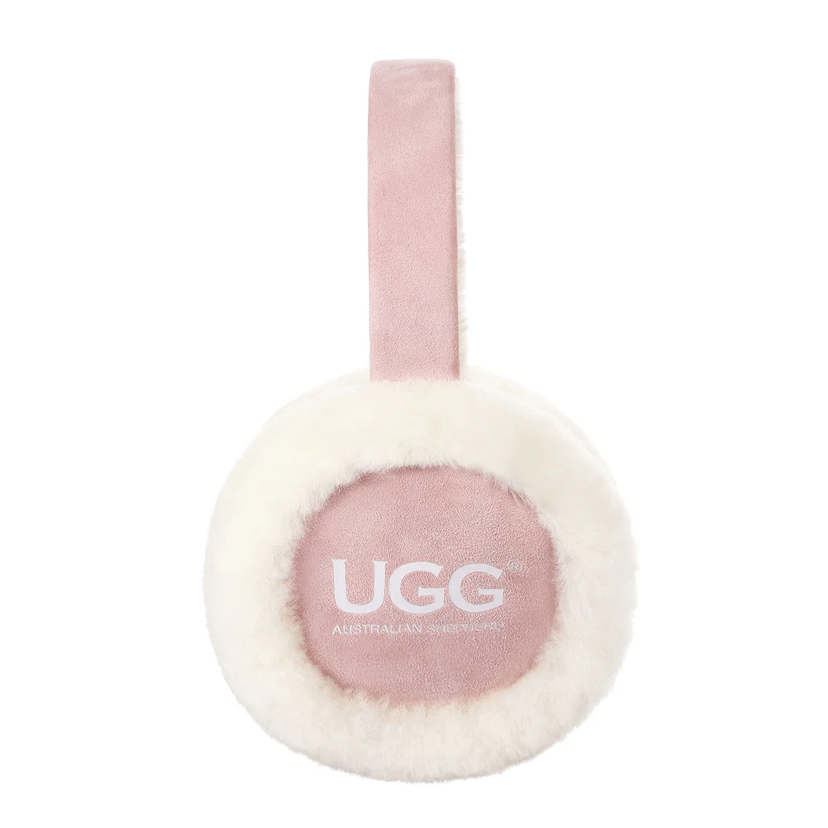 UGG Classic Fashion Embroidery  Pink Sheepskin Women Adjustable Earmuff 20955S