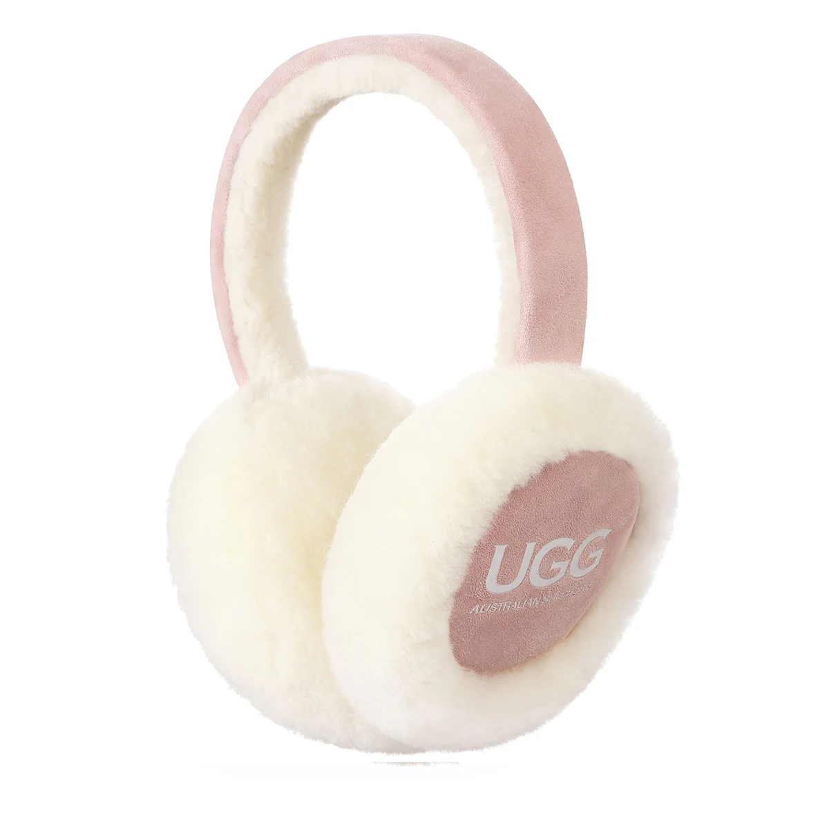 UGG Classic Fashion Embroidery  Pink Sheepskin Women Adjustable Earmuff 20955S