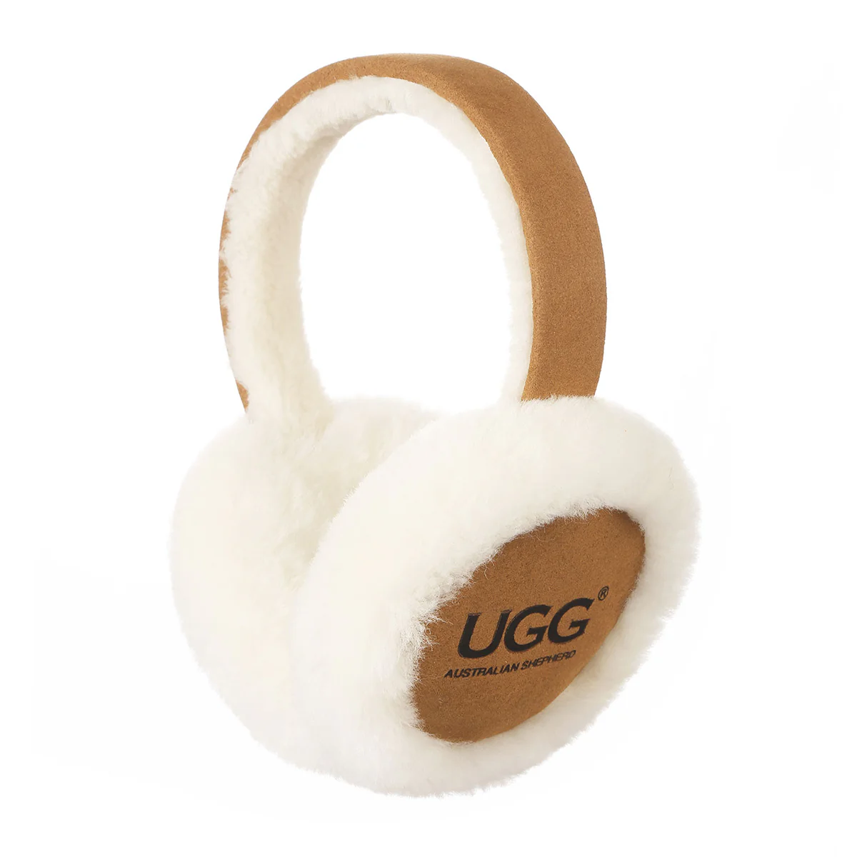 UGG Classic Fashion Bordado Castanho Pele de Carneiro Feminino Protetor de Ouvido Ajustável 20955S